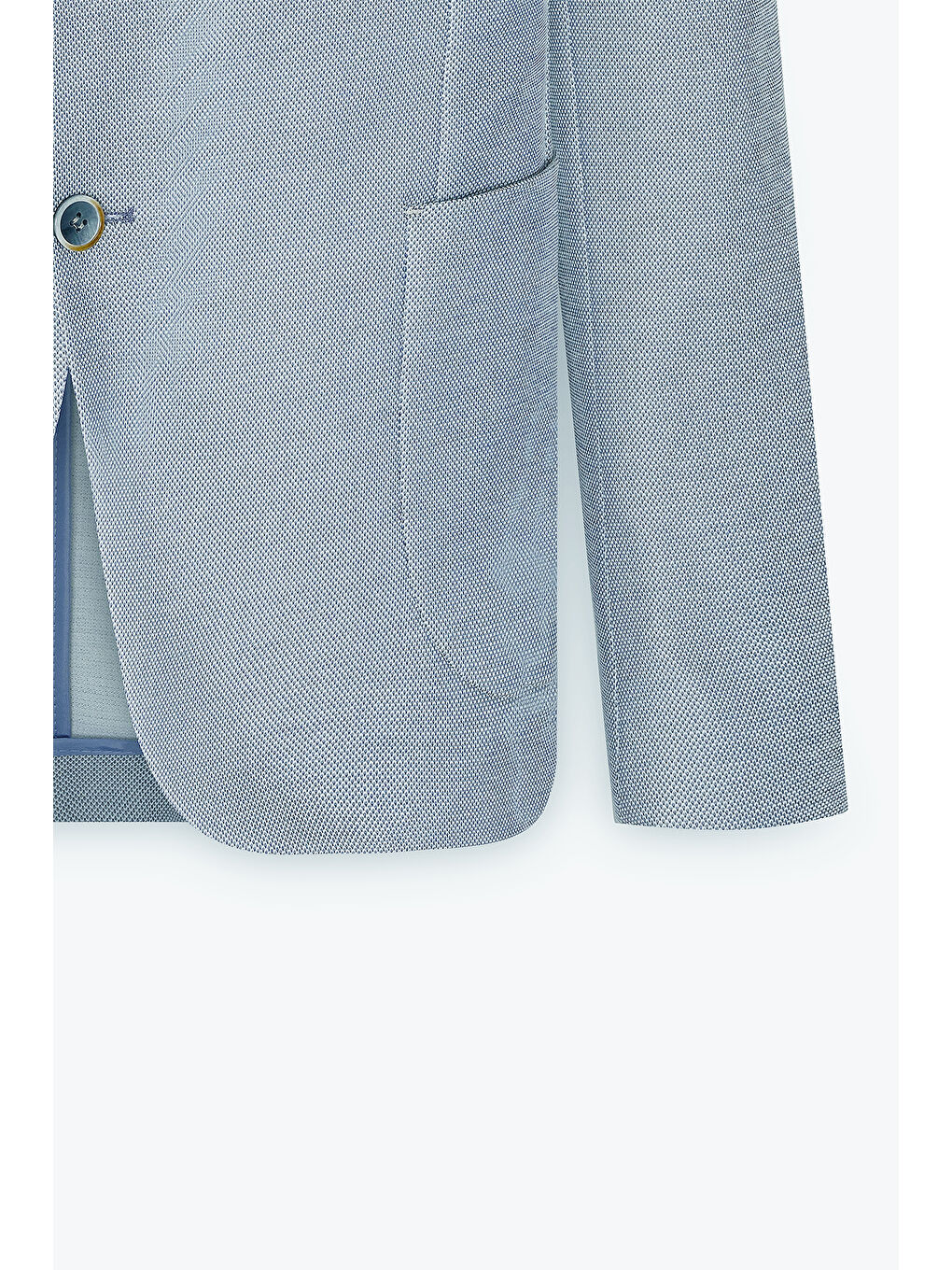 Erkek Mavi Pamuklu Slim Fit Dar Kesim Kırlangıç Yaka Torba Cepli Ceket-8