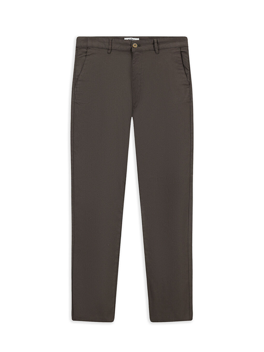 Kahverengi Slim Fit Dar Kesim Elastanlı Desenli Kanvas / Chino Pantolon