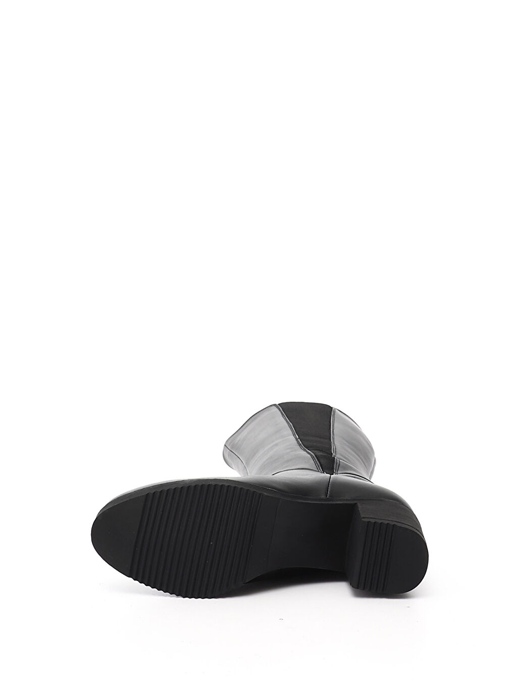 Siyah Kadın SİYAH Fermuarlı Kalın Topuklu Hakiki Deri Çizme-3