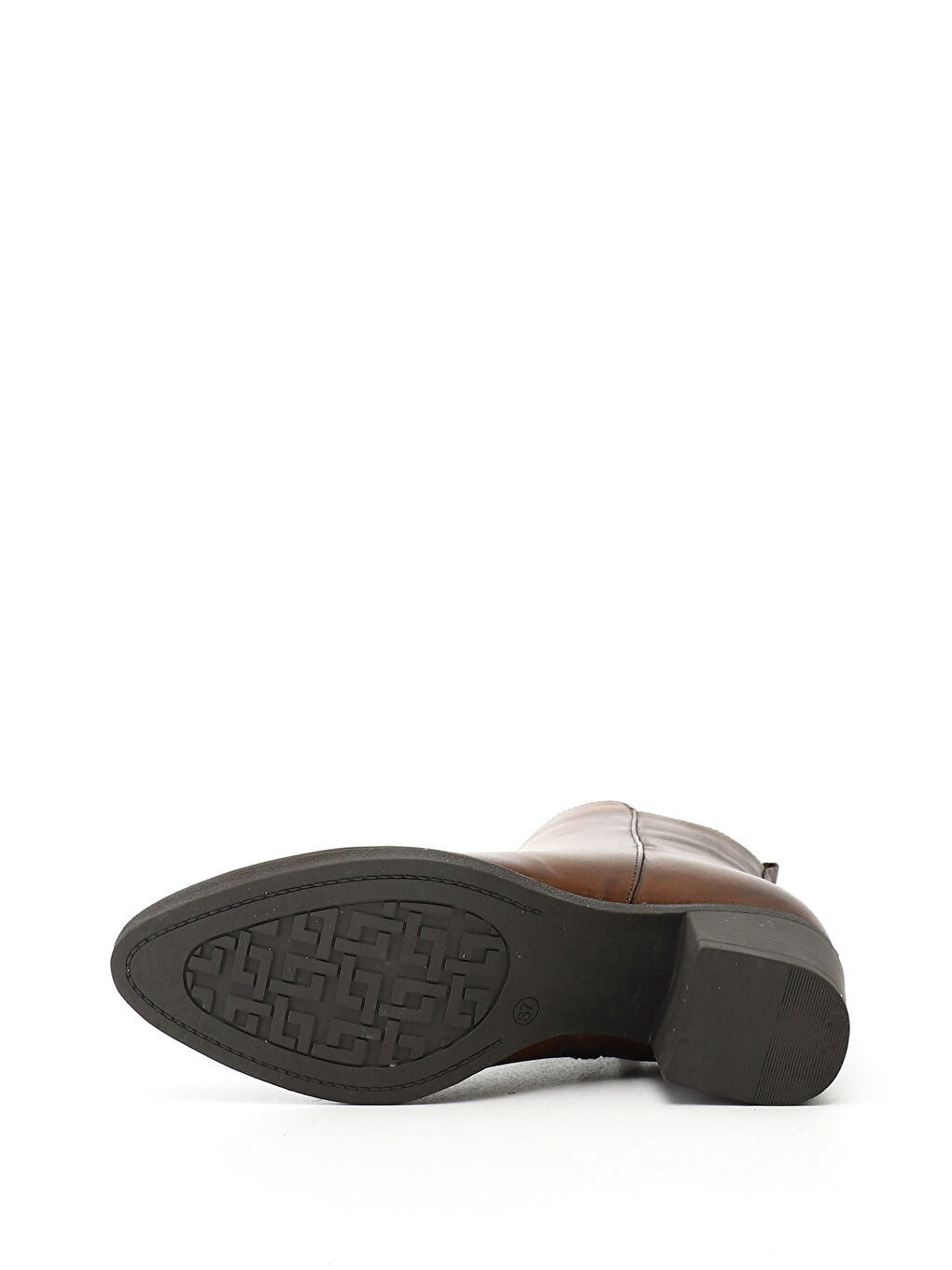 Kahverengi Kadın KAHVERENGİ-TABA Fermuarlı Kalın Topuklu Hakiki Deri Bot-3