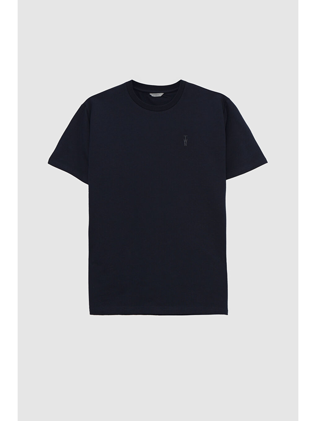 Slim Fit Lacivert Düz Tişört-4