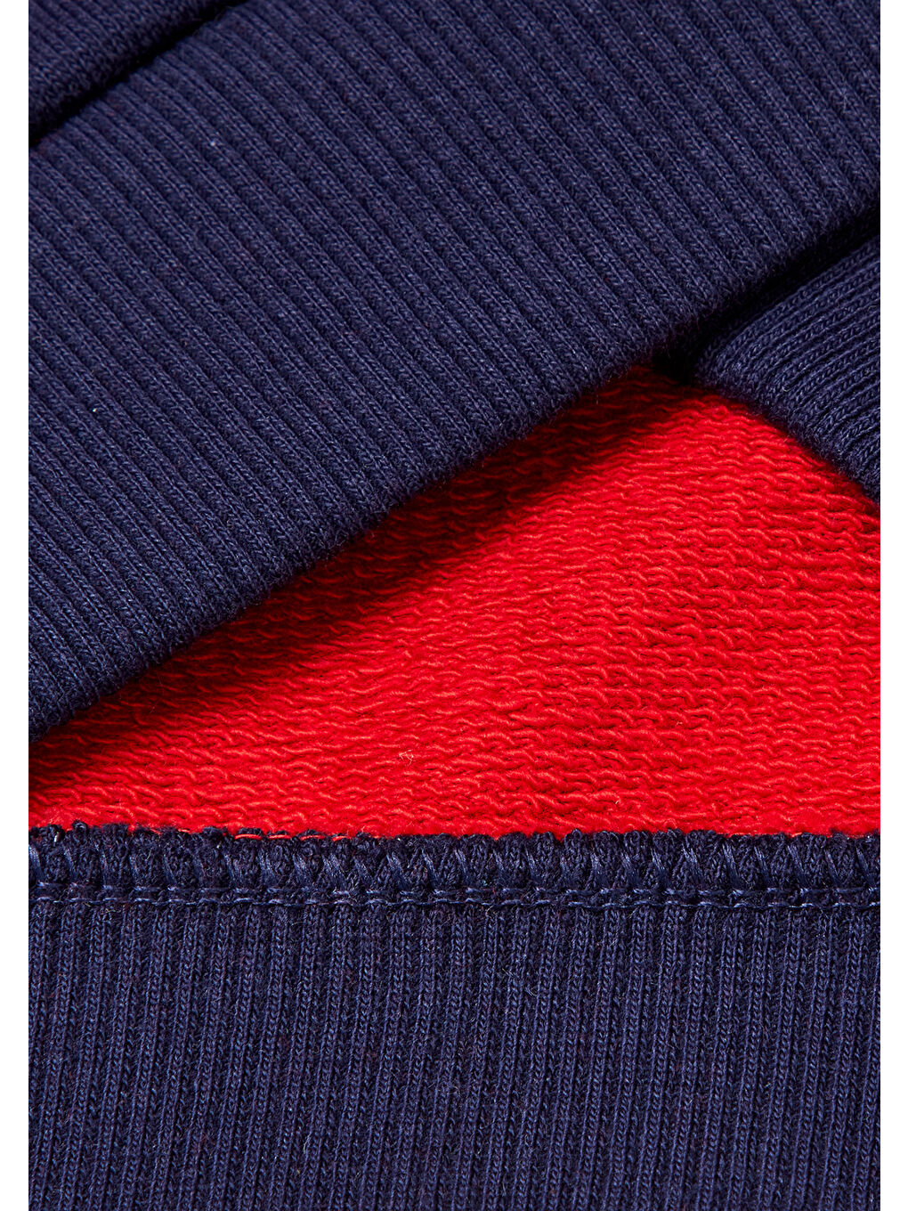 Erkek Çocuk Kırmızı-Gri Logo Detaylı Önü Fermuarlı Ribana Detaylı Sweatshirt-2