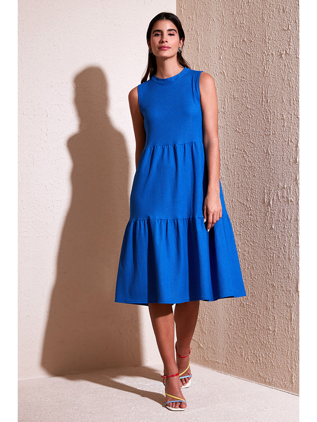 Mavi Regular Fit Kolsuz Midi Kadın Elbise 5869008