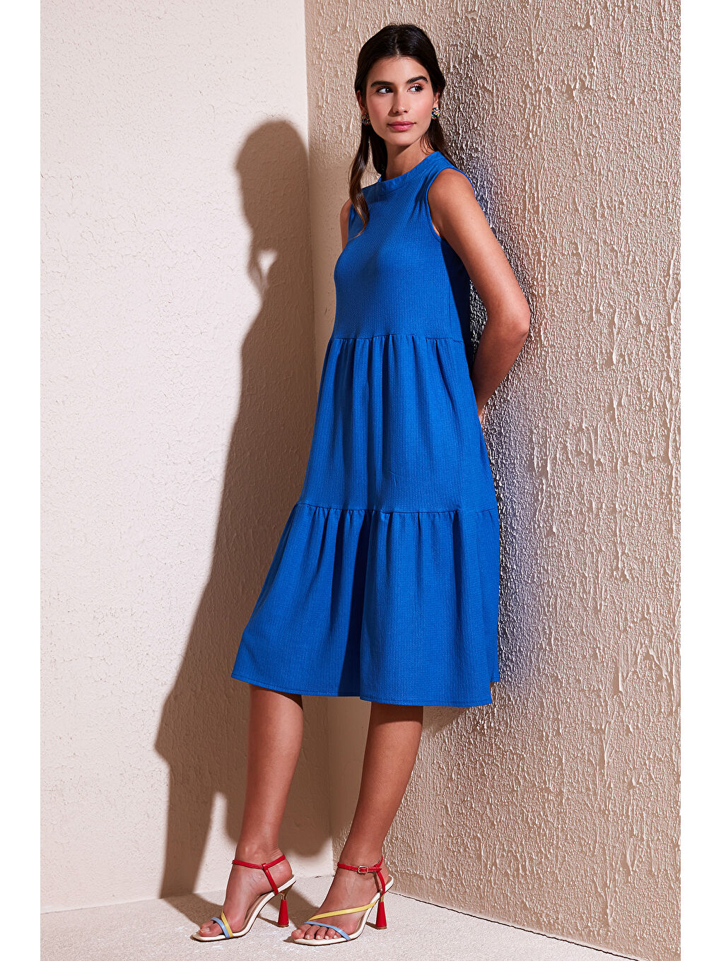 Mavi Regular Fit Kolsuz Midi Kadın Elbise 5869008-1