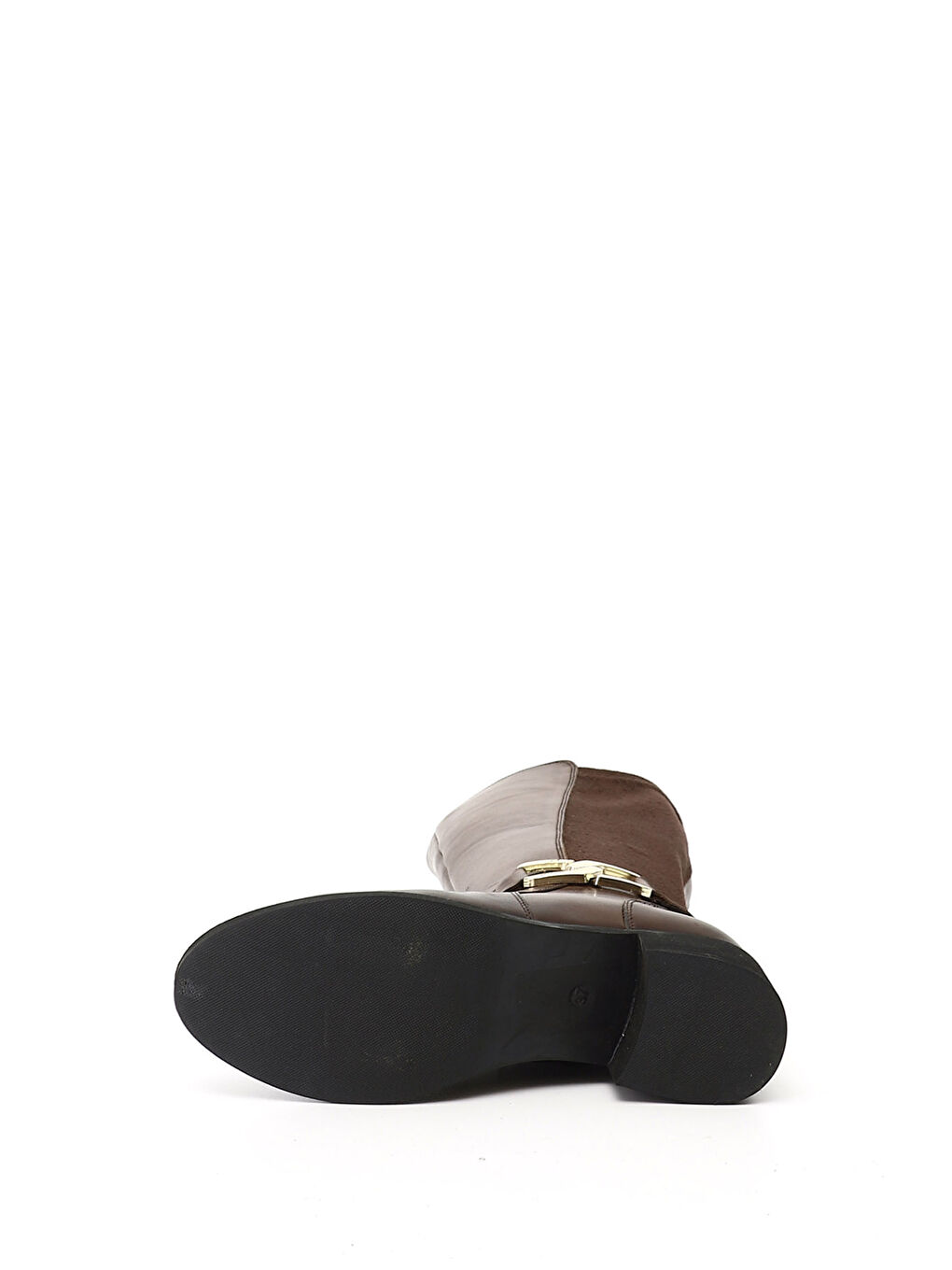 Kahverengi Kadın KAHVERENGİ Fermuarlı Kalın Topuklu Hakiki Deri Çizme-3