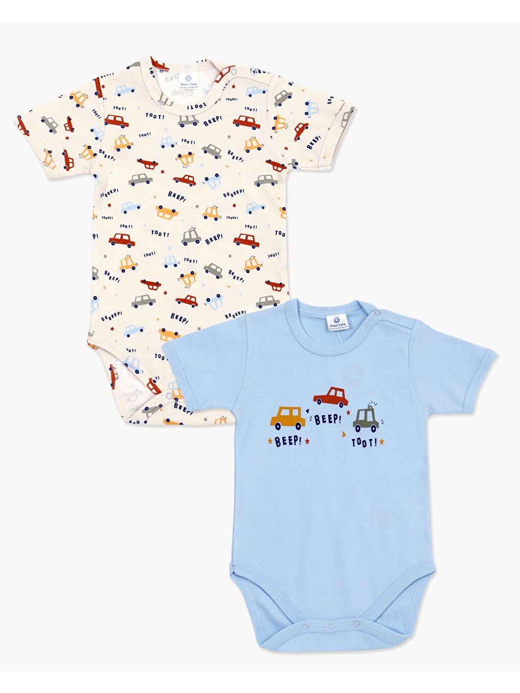 Mavi Bisiklet Yaka Erkek Bebek Çıtçıtlı Body 2'li