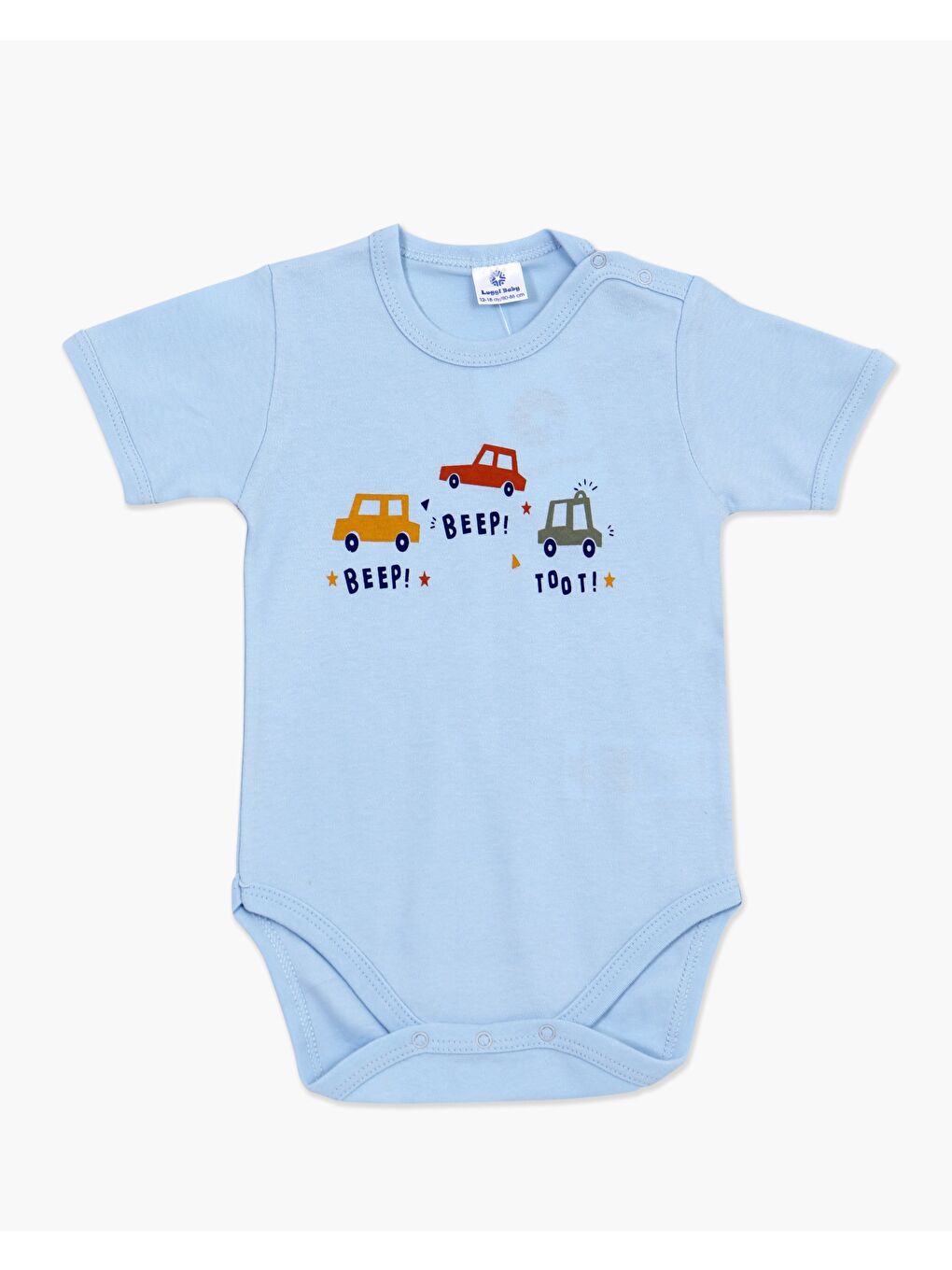 Mavi Bisiklet Yaka Erkek Bebek Çıtçıtlı Body 2'li-1