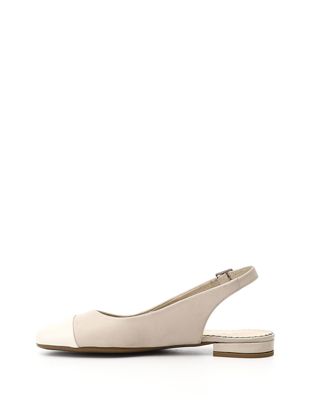 Bej Kadın YENİ BEJ Arkası Açık Hakiki Deri Babet-2