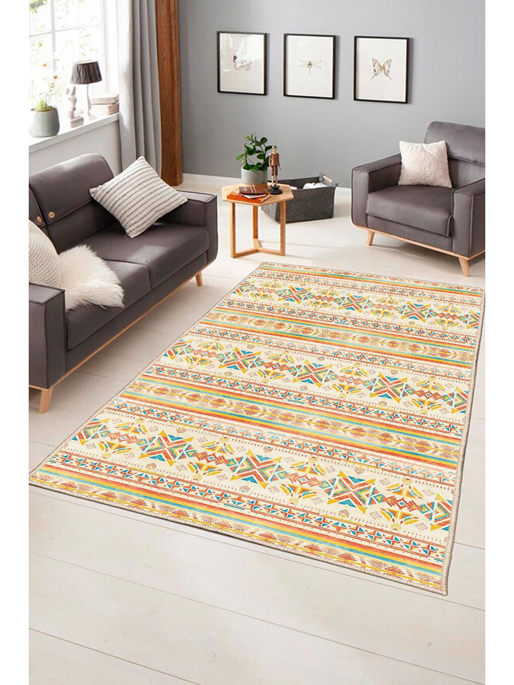 Karışık Dekoratif Özel Tasarım Modern Halısı 80x150 cm