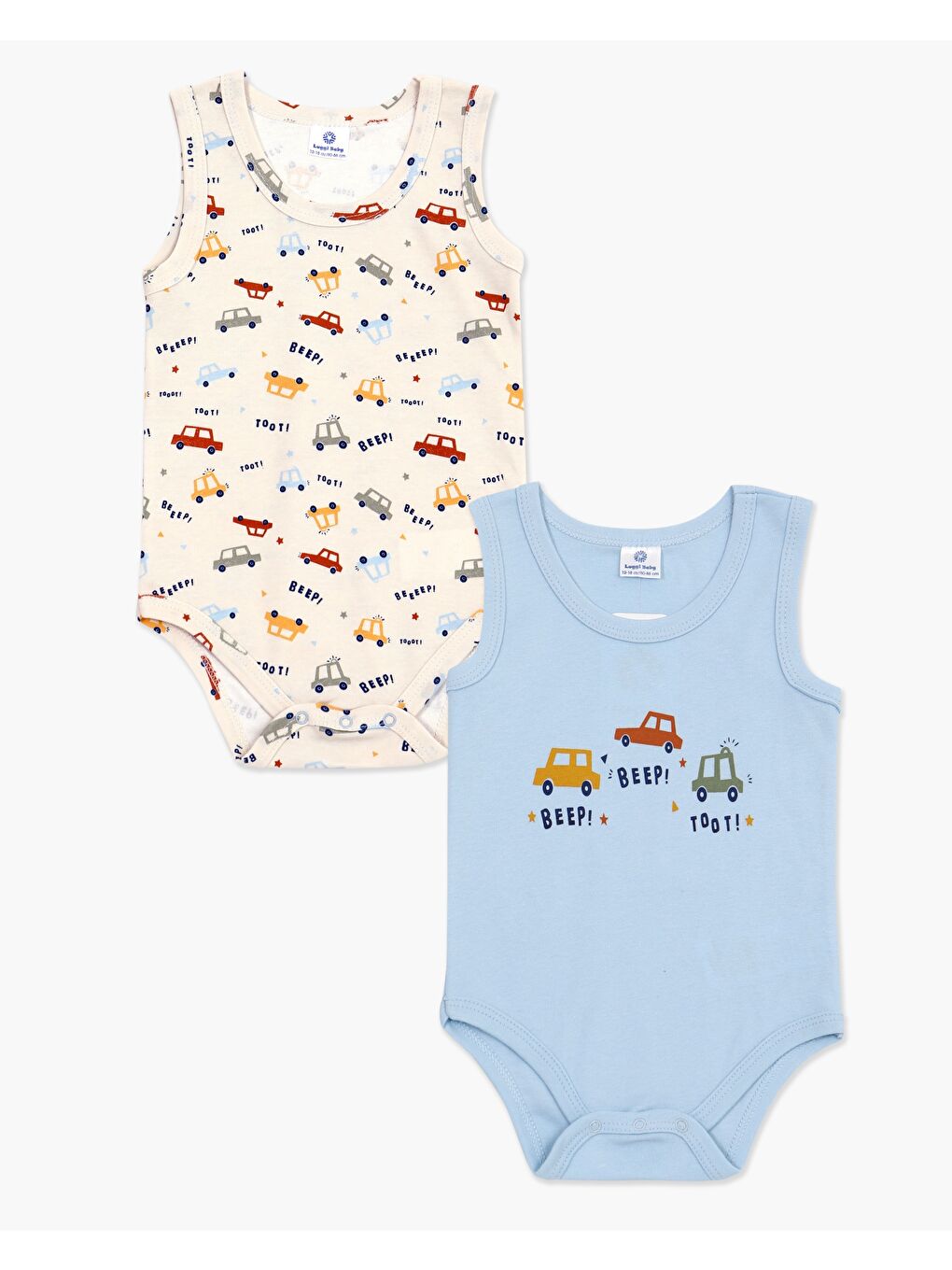 Mavi Bisiklet Yaka Erkek Bebek Atlet Çıtçıtlı Body 2'li