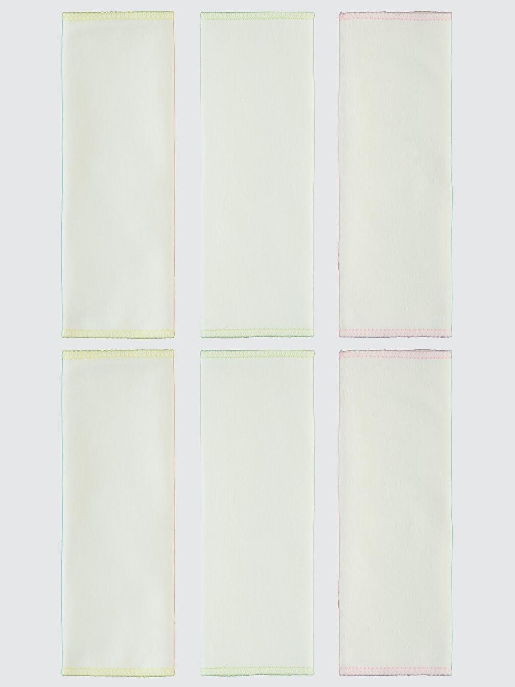 Bebek 6'lı Ağız Mendili 20x20 cm - Pembe Standart-2