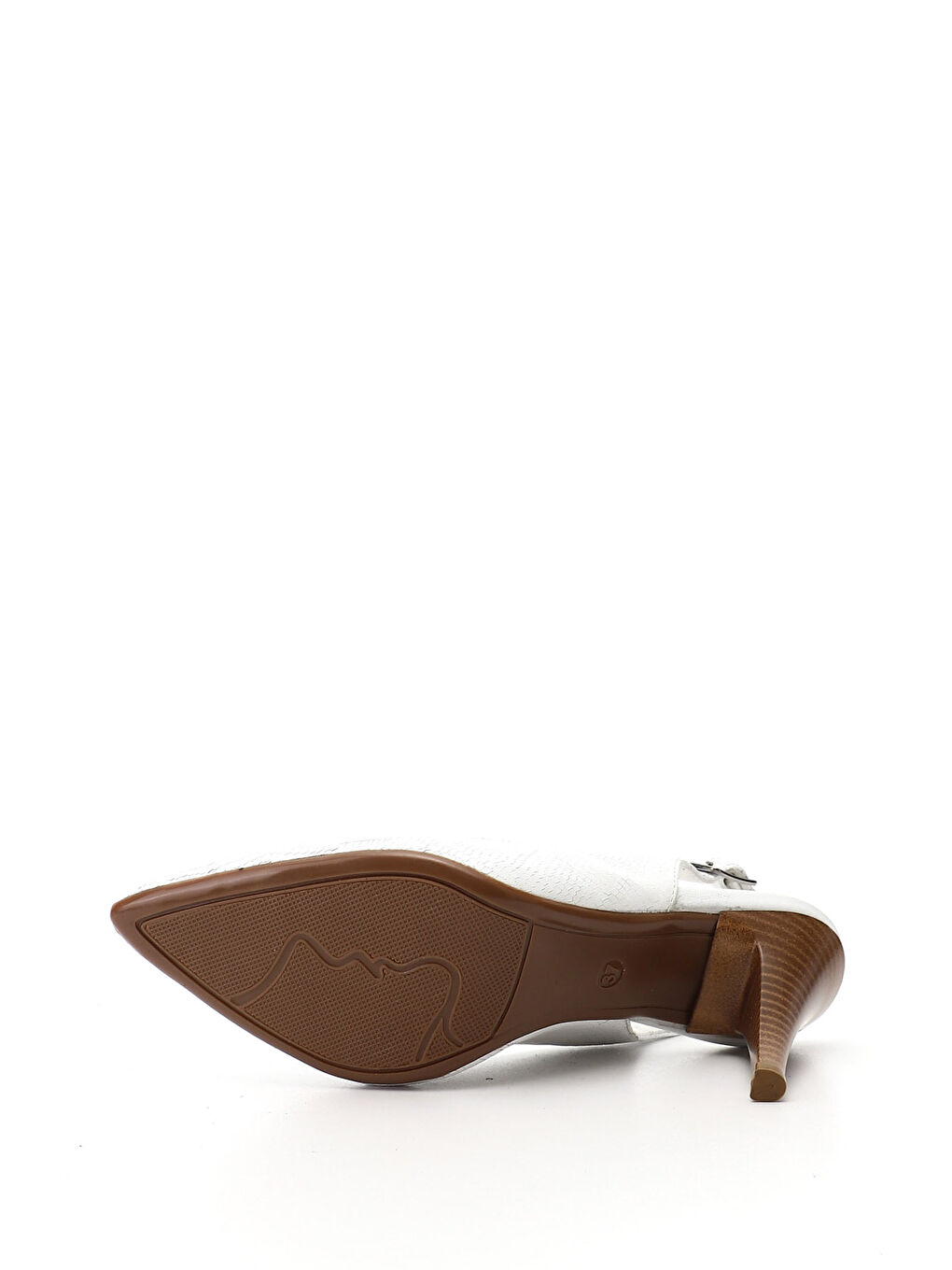 Beyaz Kadın CANLI BEYAZ İnce Topuklu Arkası Açık Hakiki Deri Ayakkabı-3