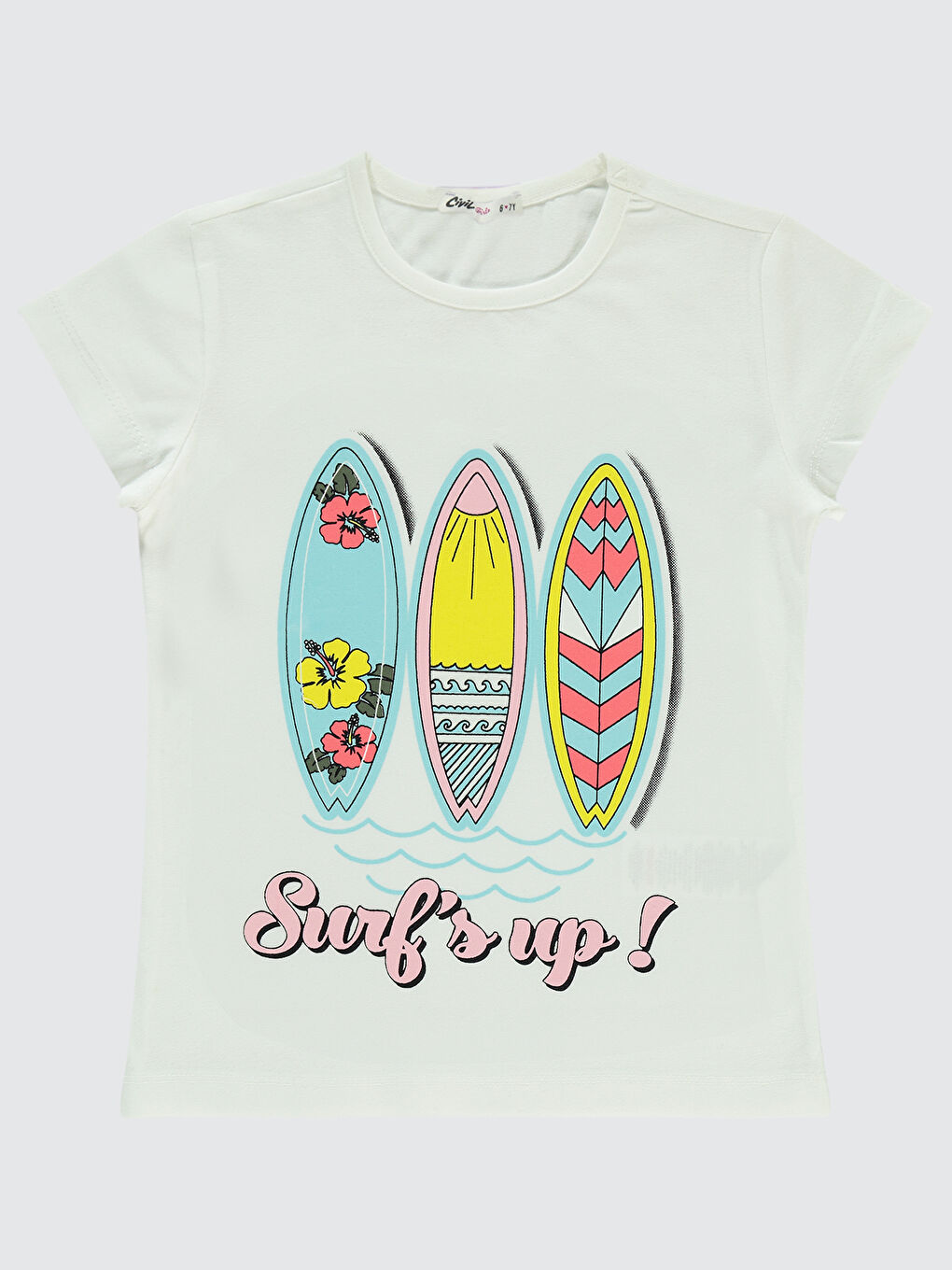 Girls Kız Çocuk Tişört 6-9 Yaş Ekru