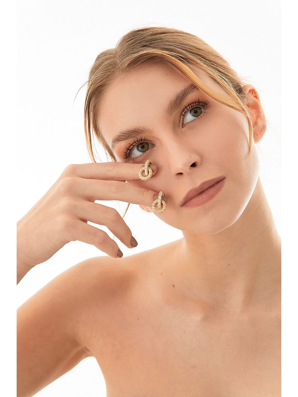 Sarı Taşlı Klips Küpe