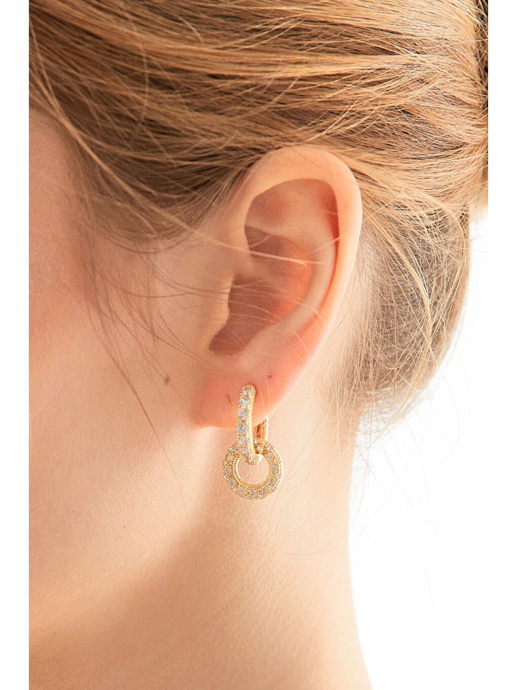 Sarı Taşlı Klips Küpe-1