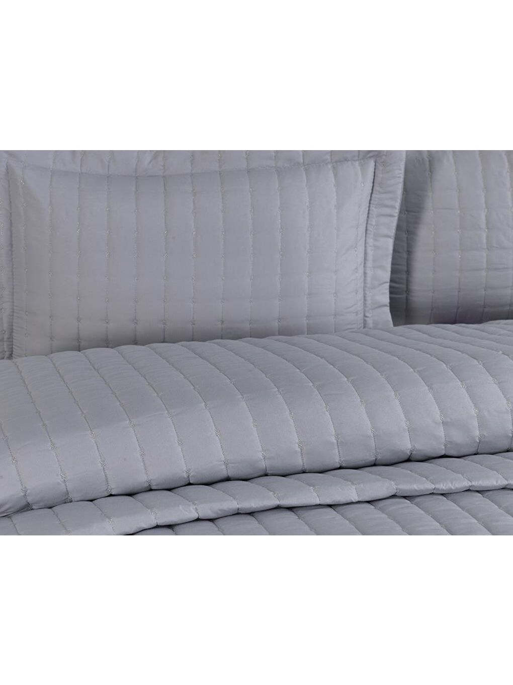 Dublin Çift Kişilik Kapitoneli Yatak Örtüsü Gri-1