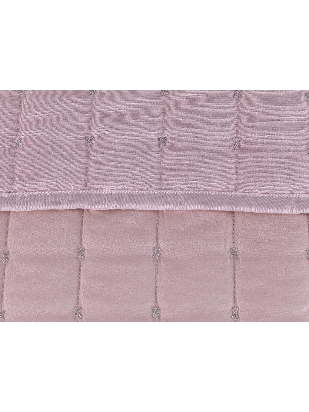 Pembe Dublin Çift Kişilik Kapitoneli Yatak Örtüsü Pudra-3