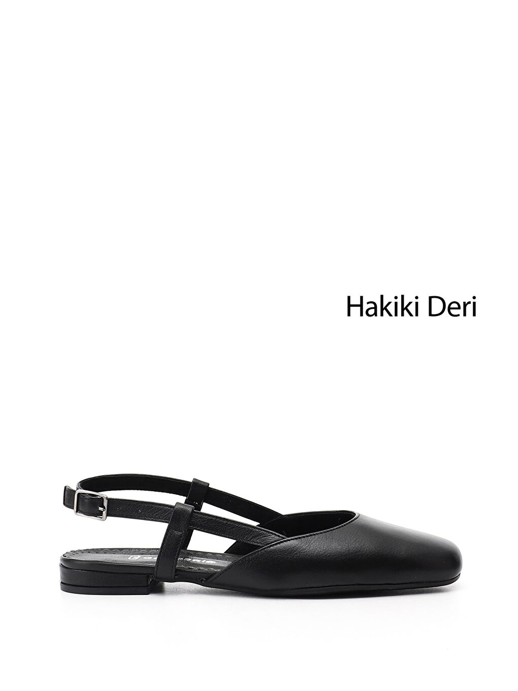 Siyah Kadın SİYAH Arkası Açık Hakiki Deri Babet