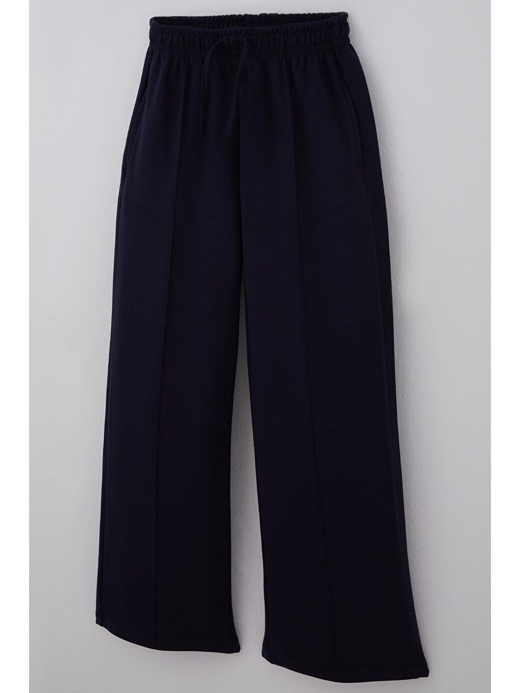 Kız Çocuk Eşofman Altı Çima Dikiş Detaylı Bağcık Aksesuarlı Cepli Lacivert (9-14 Yaş)-2