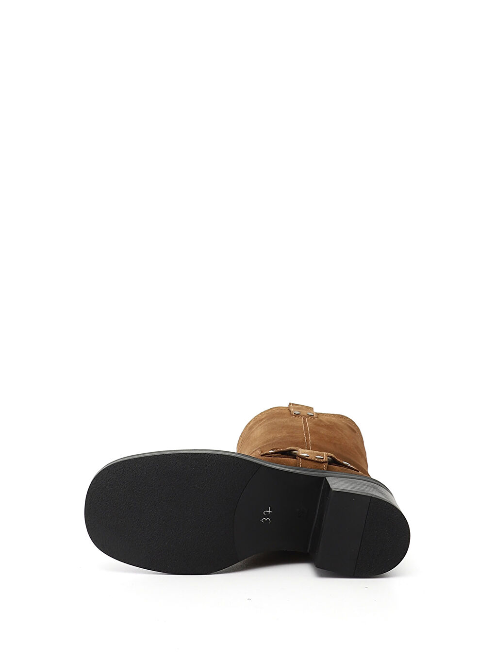 Kahverengi Kadın KAHVERENGİ-TABA Kalın Topuklu Hakiki Deri Çizme-3