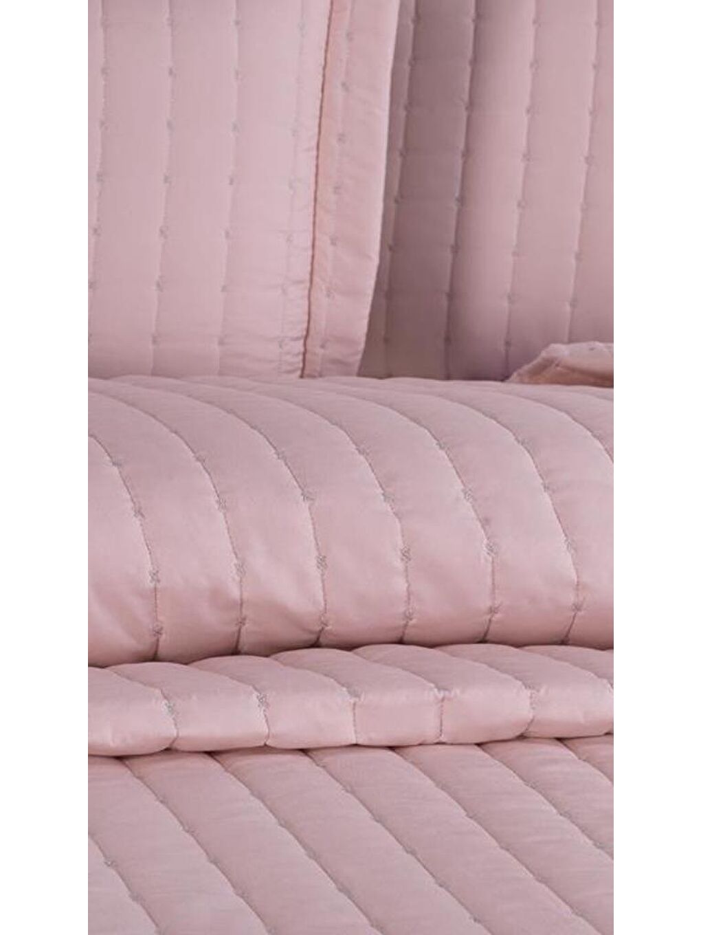 Pembe Dublin Çift Kişilik Kapitoneli Yatak Örtüsü Pudra-6
