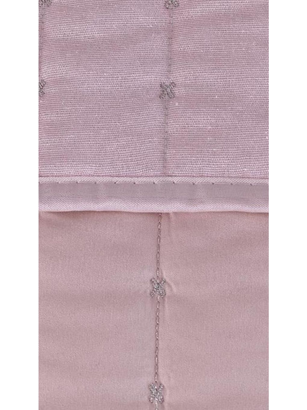 Pembe Dublin Çift Kişilik Kapitoneli Yatak Örtüsü Pudra-8