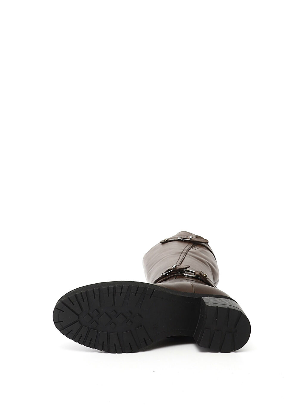 Kahverengi Kadın TÜTÜN KAHVE Fermuarlı Kalın Topuklu Hakiki Deri Çizme-3