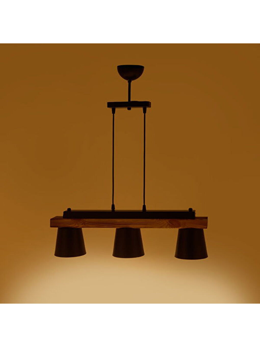 Venedik 3'lü Sıralı Sarkıt - Siyah / Kahverengi - 70x10x10 cm-2