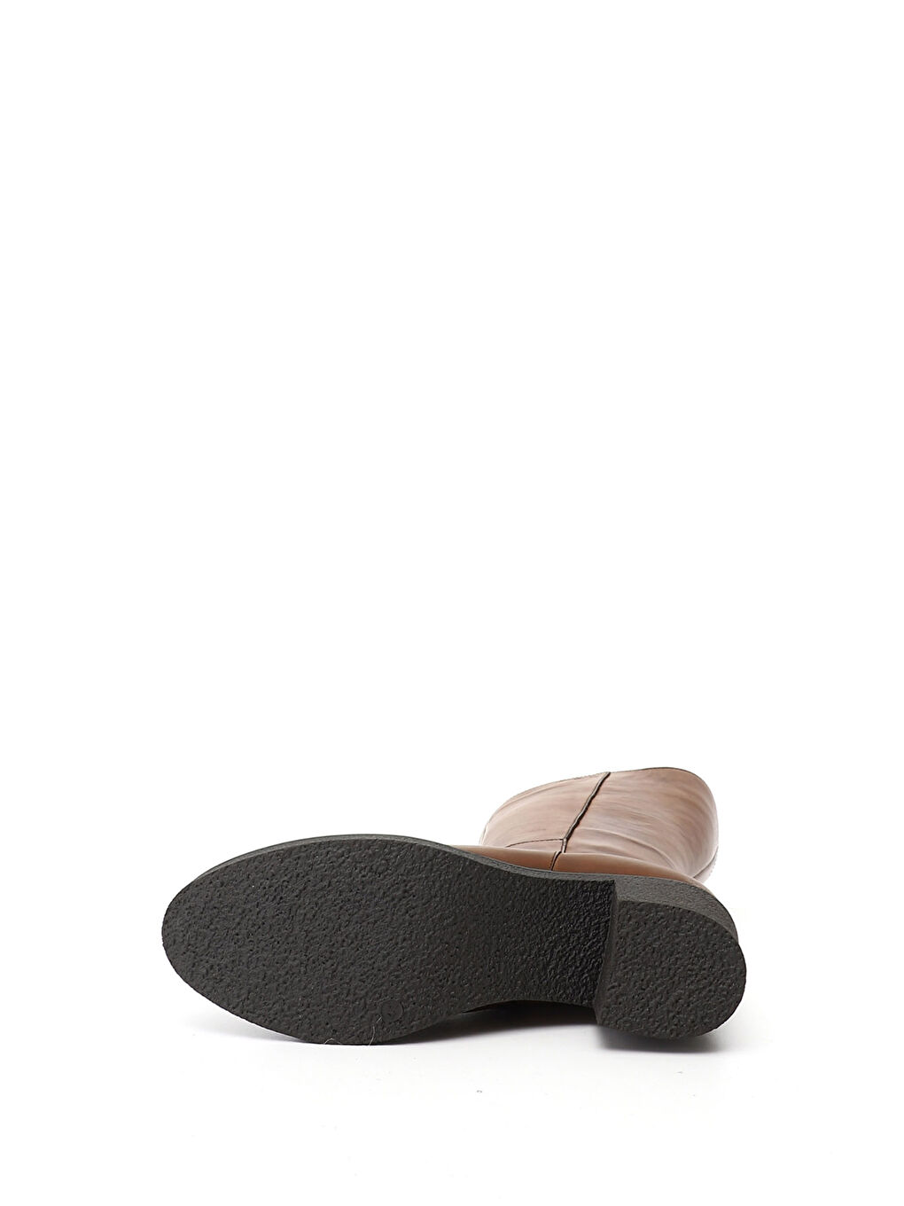 Kahverengi Kadın KAHVERENGİ-TABA Fermuarlı Kalın Topuklu Hakiki Deri Çizme-3