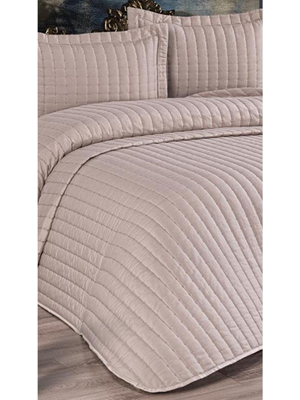 Kahverengi Dublin Çift Kişilik Kapitoneli Yatak Örtüsü Cappucino-5