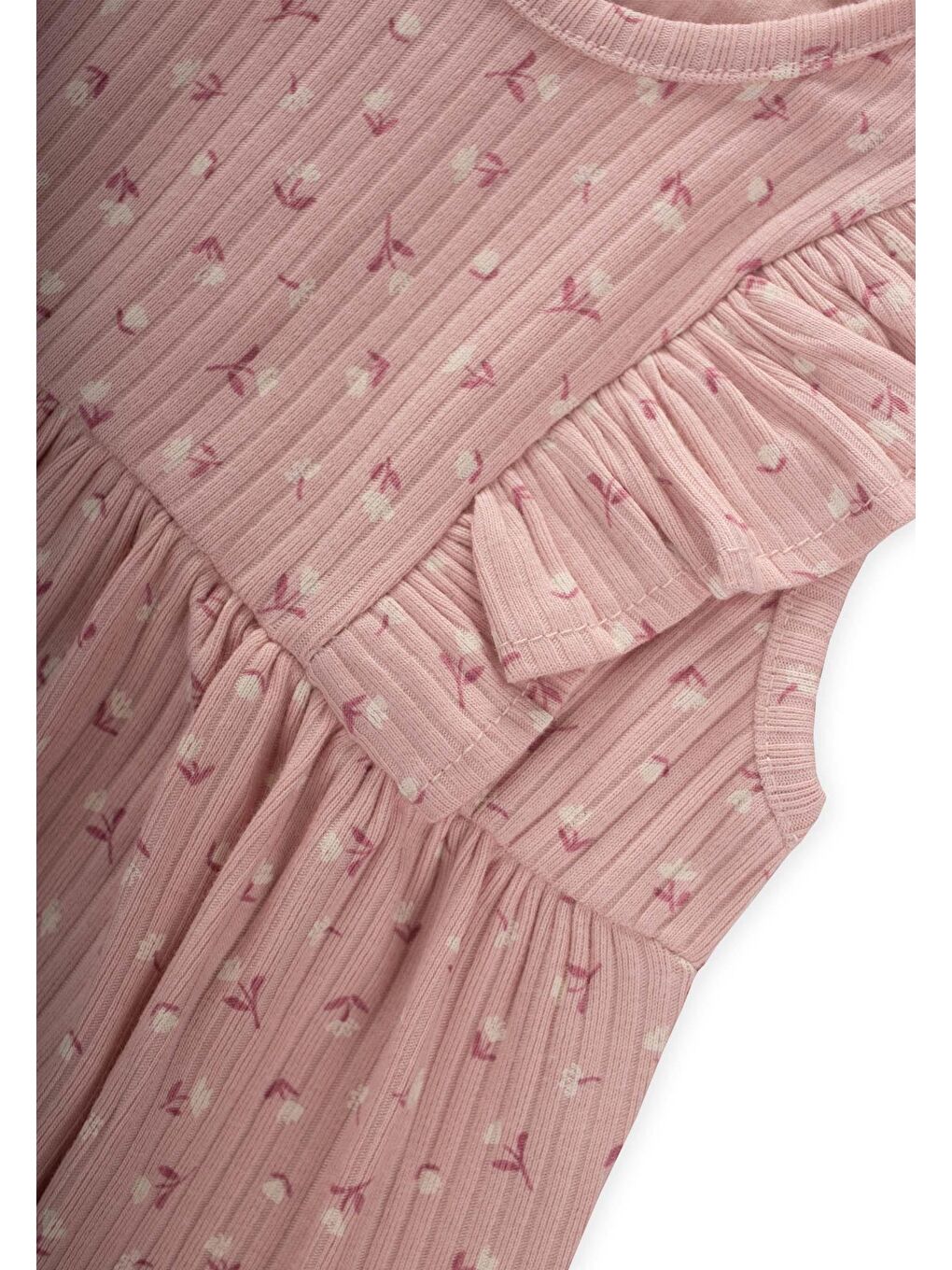 Pembe Kız Çocuk Desenli Tulum-2