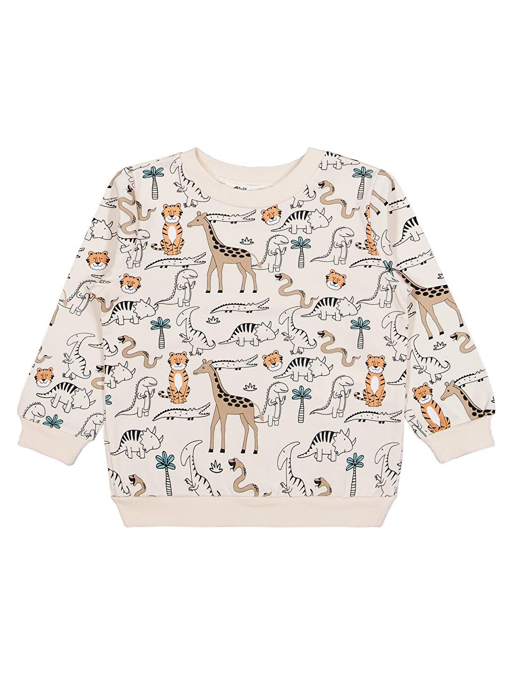 Beyaz Boys Safari Baskılı 3'lü Set 2-5 Yaş Sweatshirt - Standart-4