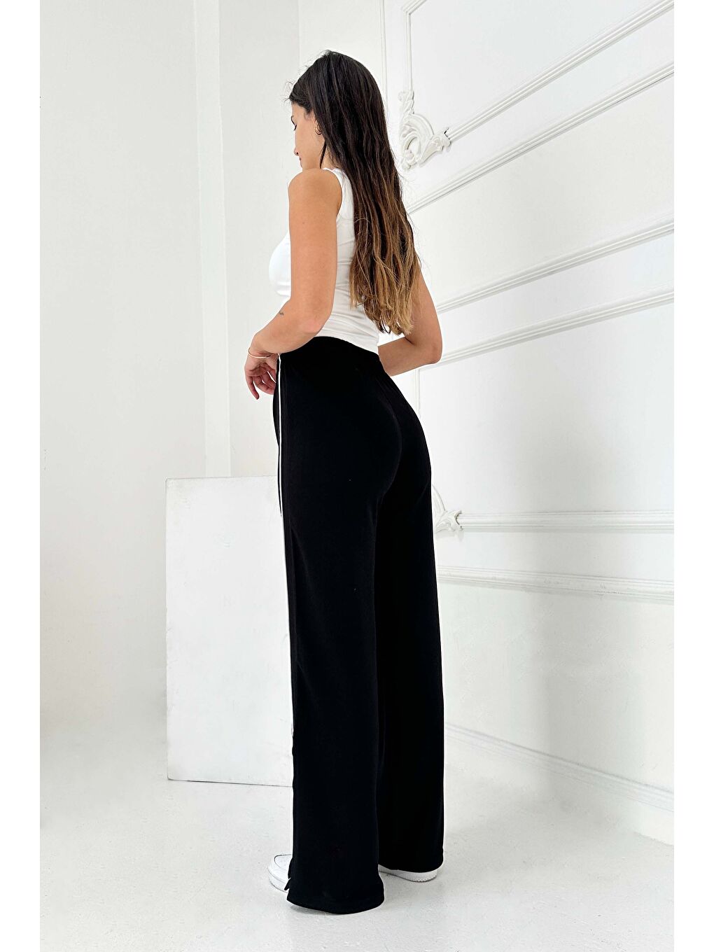 Şetit Ve Çıtcıt Detaylı Modal Pantolon Siyah - 27872-SIYAH-1