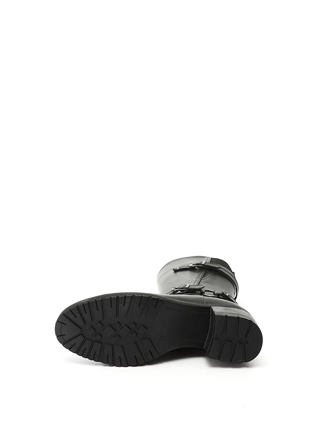 Kadın HAKİ-YEŞİL Fermuarlı Kalın Topuklu Hakiki Deri Çizme-3