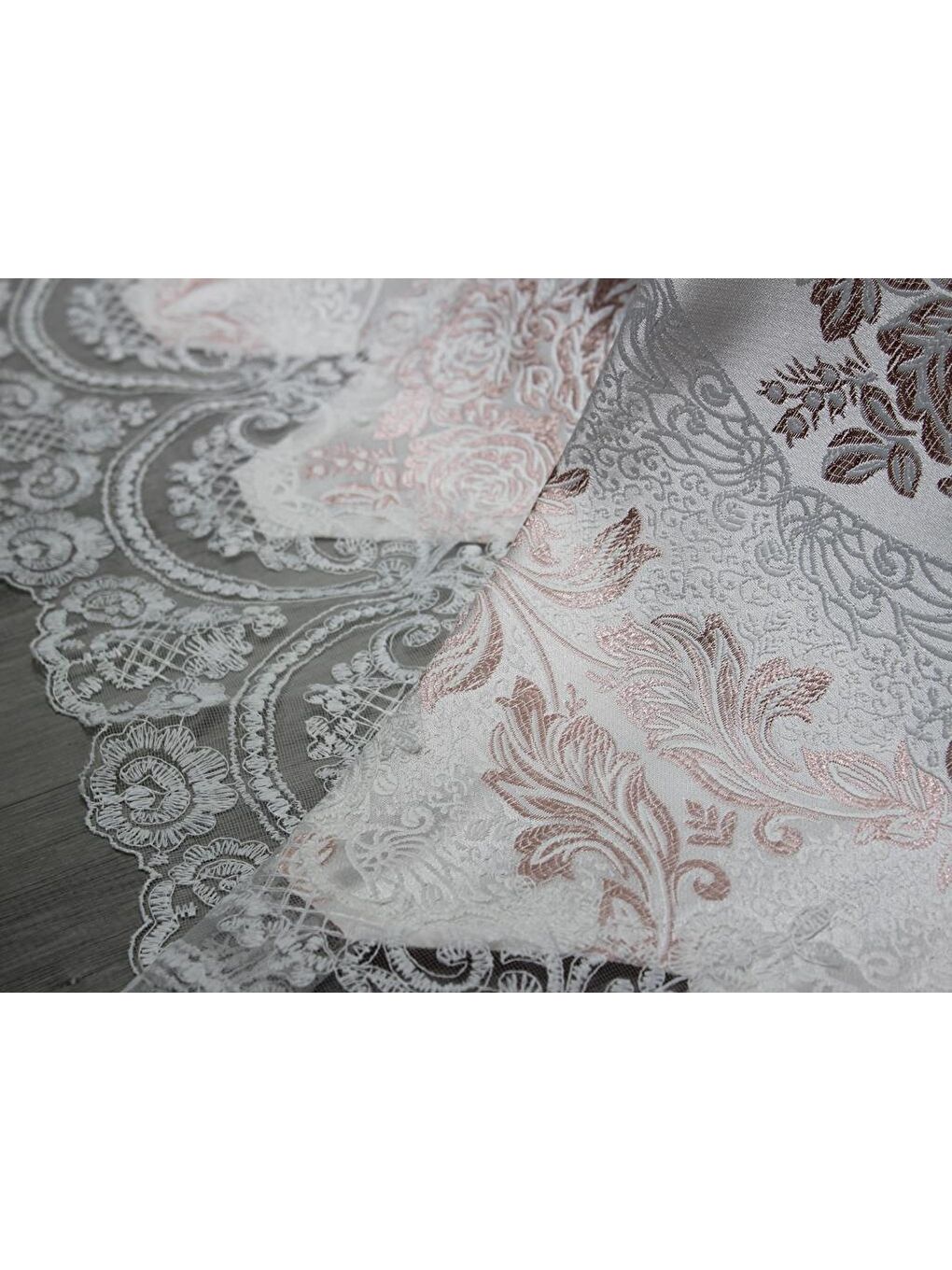 Ekru Fransız Güpürlü Sonia Yatak Örtüsü Krem-7