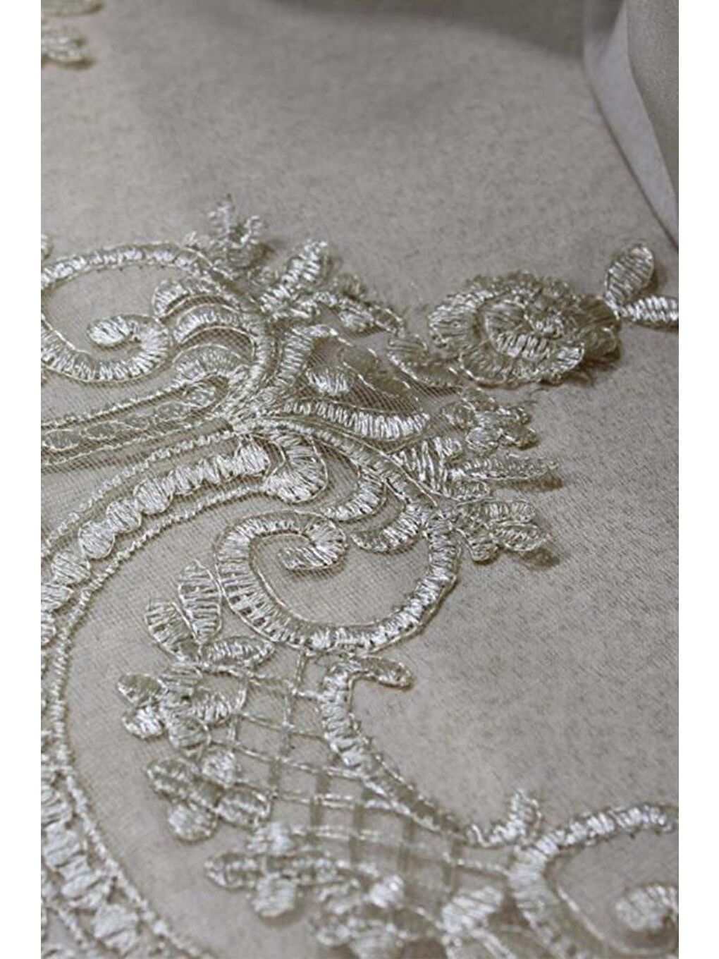 Kahverengi Fransız Güpürlü Sonia Yatak Örtüsü Cappucino-8