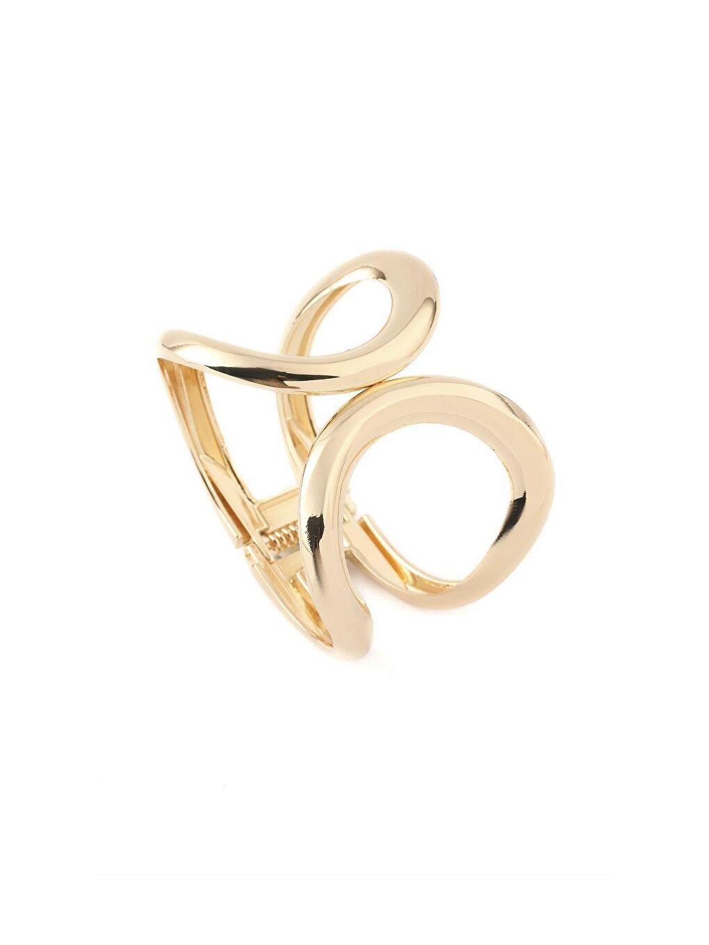 Sarı VIP Gold Geometrik Kalın Kelepçe Bileklik-2