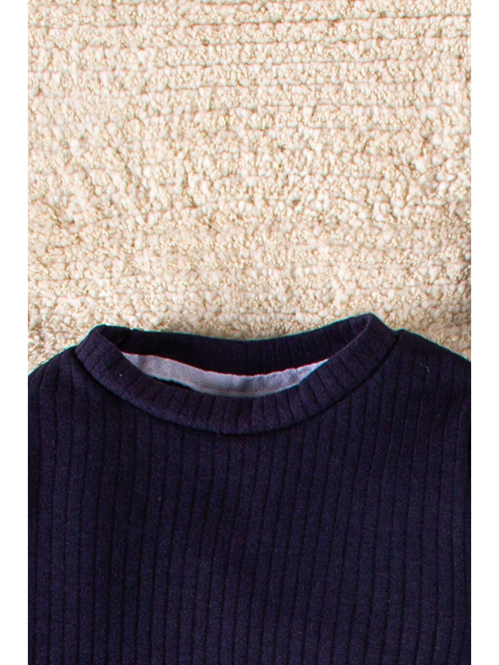 Lacivert Organik Kumaş 0 - 3 Yaş 3 Parça Bebek Takım-2