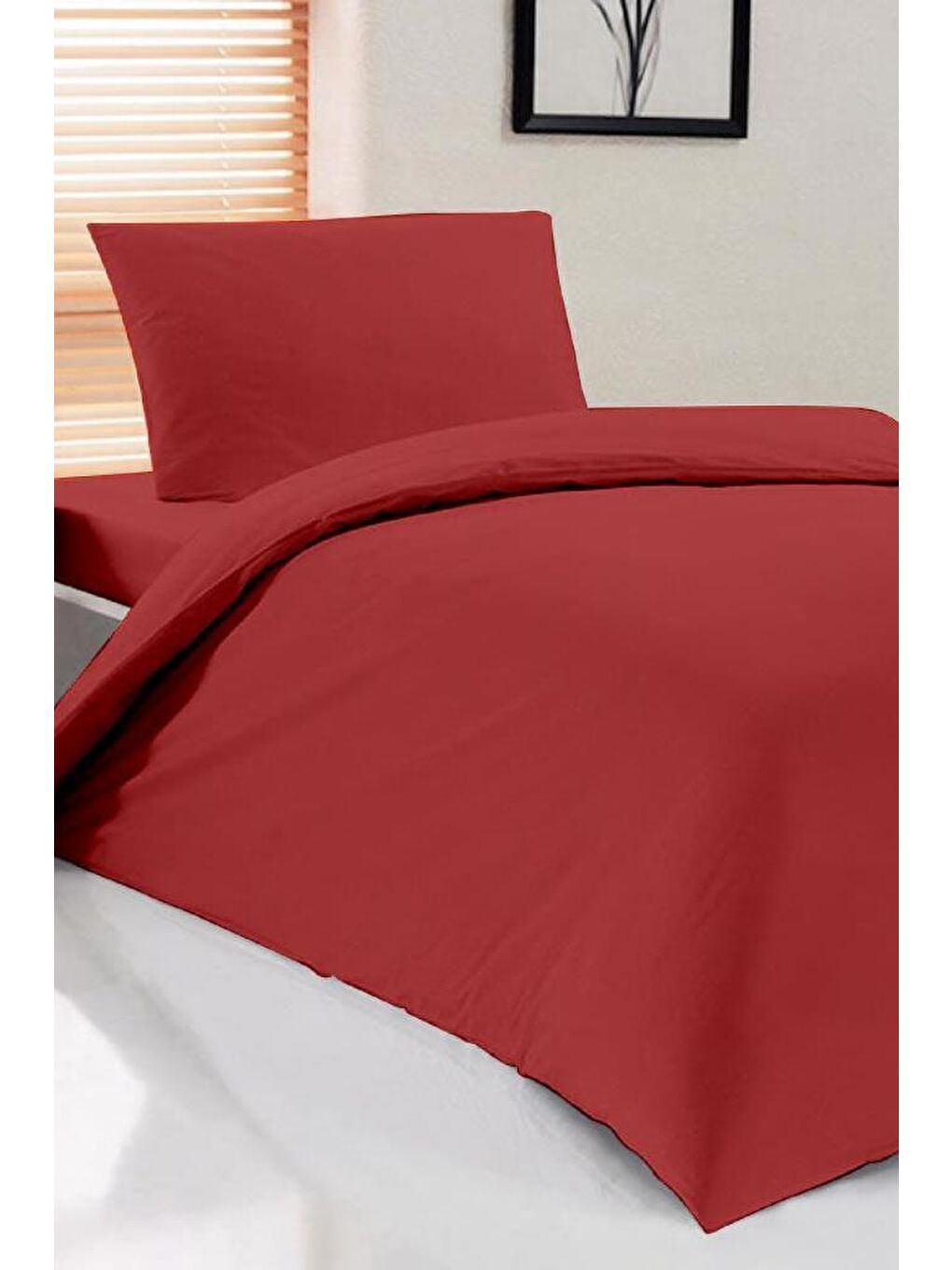 Pure Tek Kişilik Nevresim Takımı Kırmızı-1