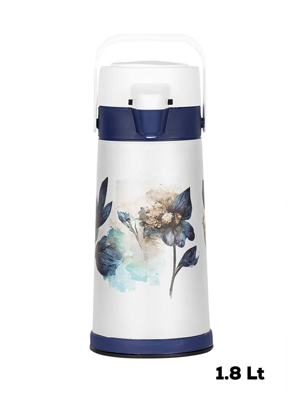 Karışık 161720-805 Çiçek Desenli Sıcak-Soğuk İçecekler İçin Pompalı Termos 1.8Lt-2