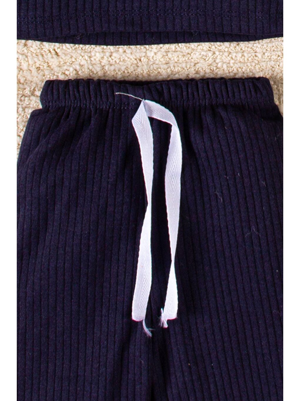 Lacivert Organik Kumaş 0 - 3 Yaş 3 Parça Bebek Takım-3