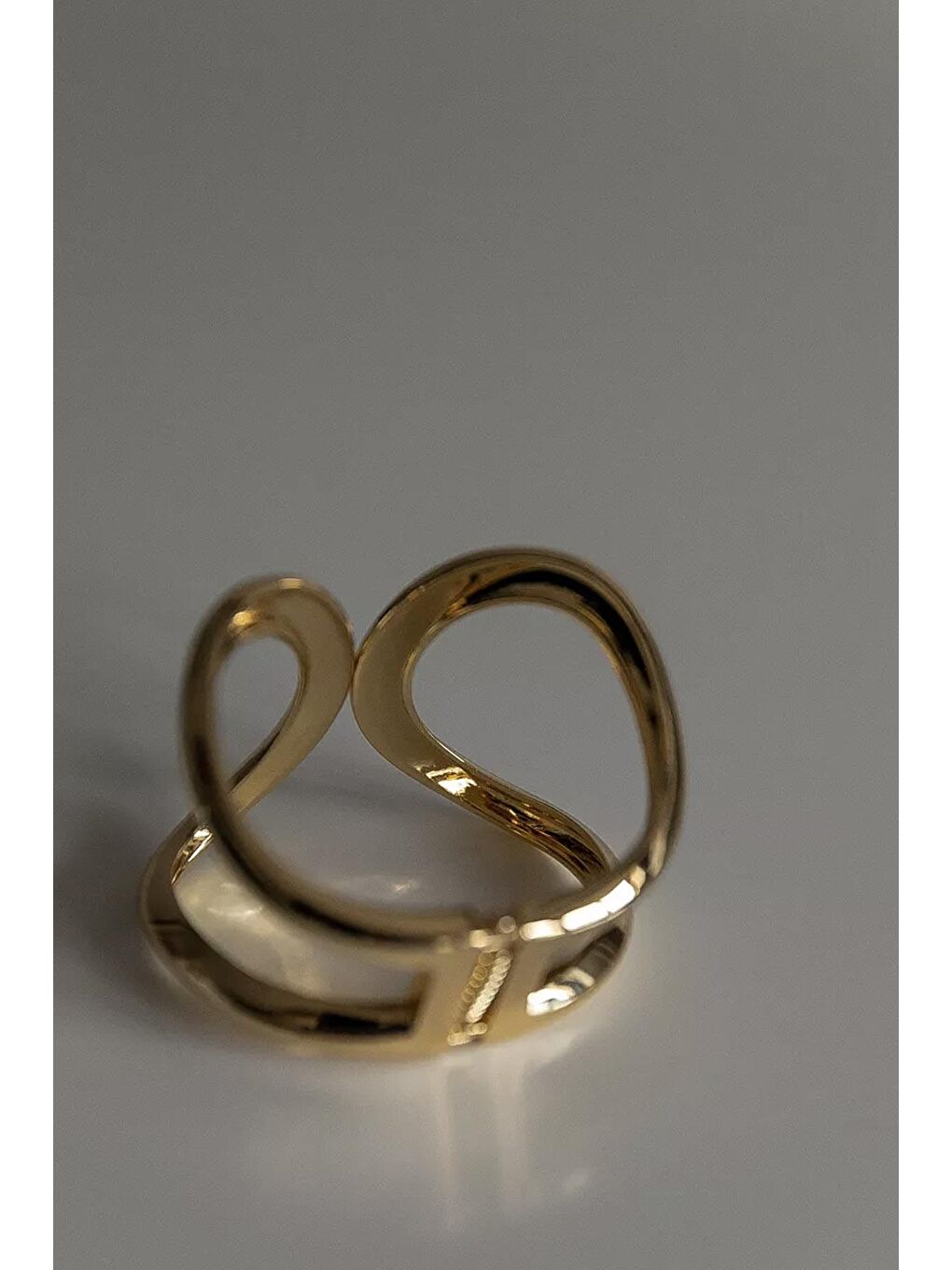 Sarı VIP Gold Geometrik Kalın Kelepçe Bileklik-5