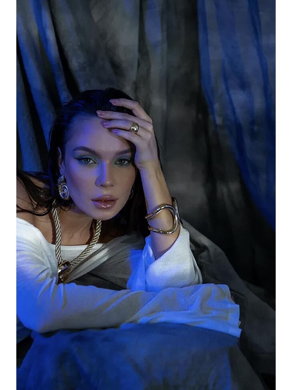 Sarı VIP Gold Geometrik Kalın Kelepçe Bileklik-6