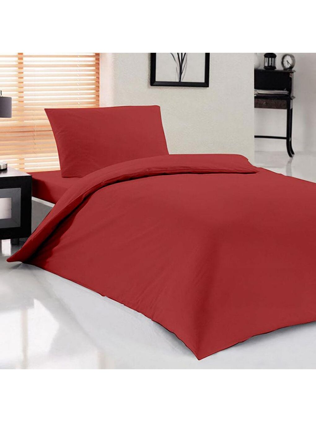 Pure Tek Kişilik Nevresim Seti Kırmızı