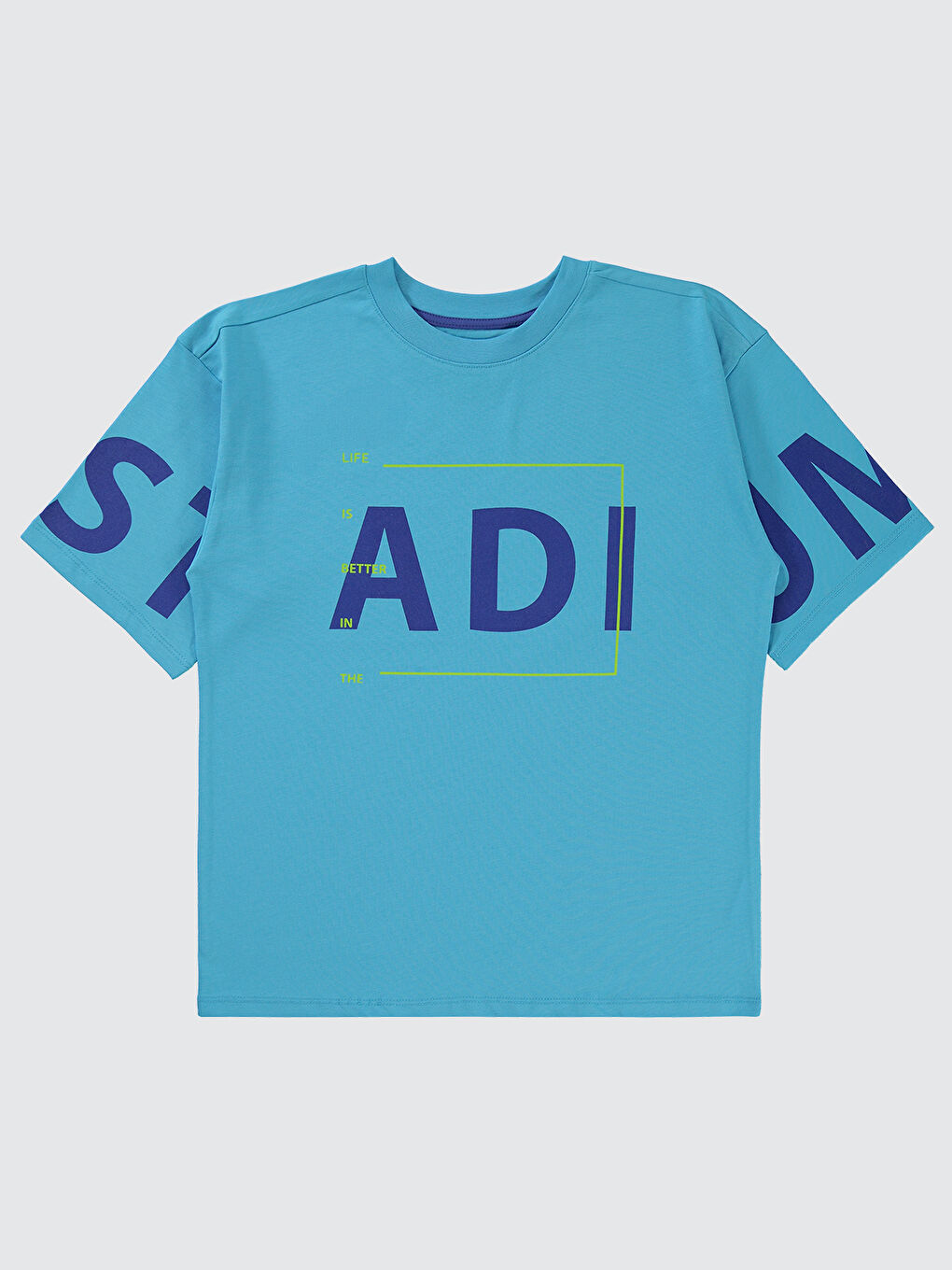 Boys Erkek Çocuk Tişört 10-13 Yaş Turkuaz