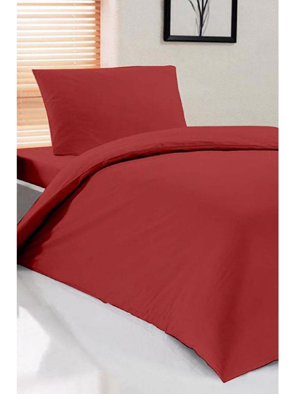 Pure Tek Kişilik Nevresim Seti Kırmızı-2