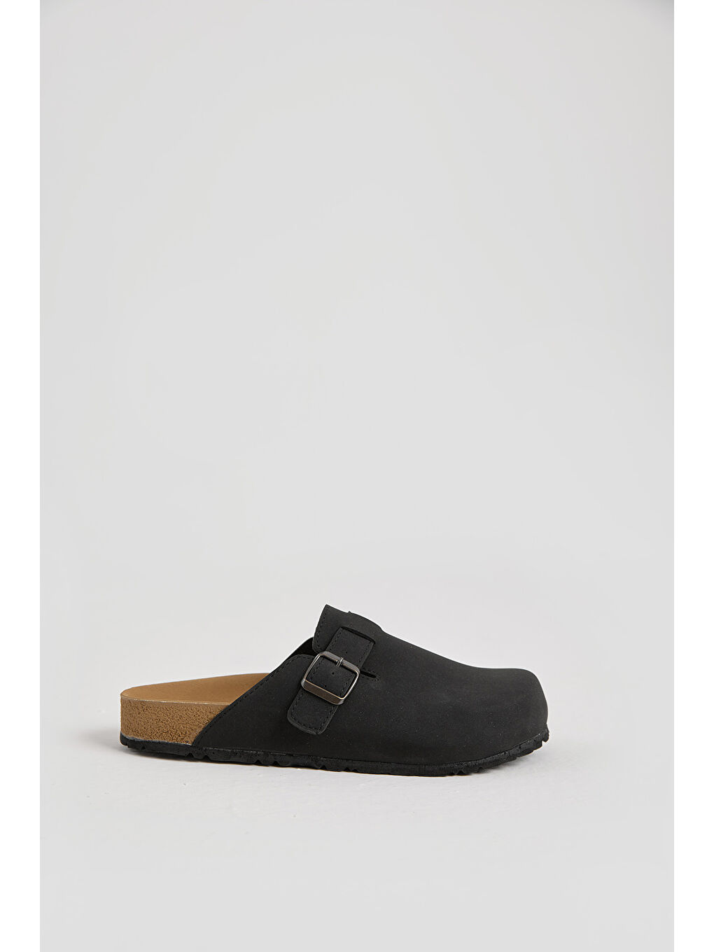 Erkek Siyah Kalın Poli Taban Tokalı Önü Kapalı Terlik-1