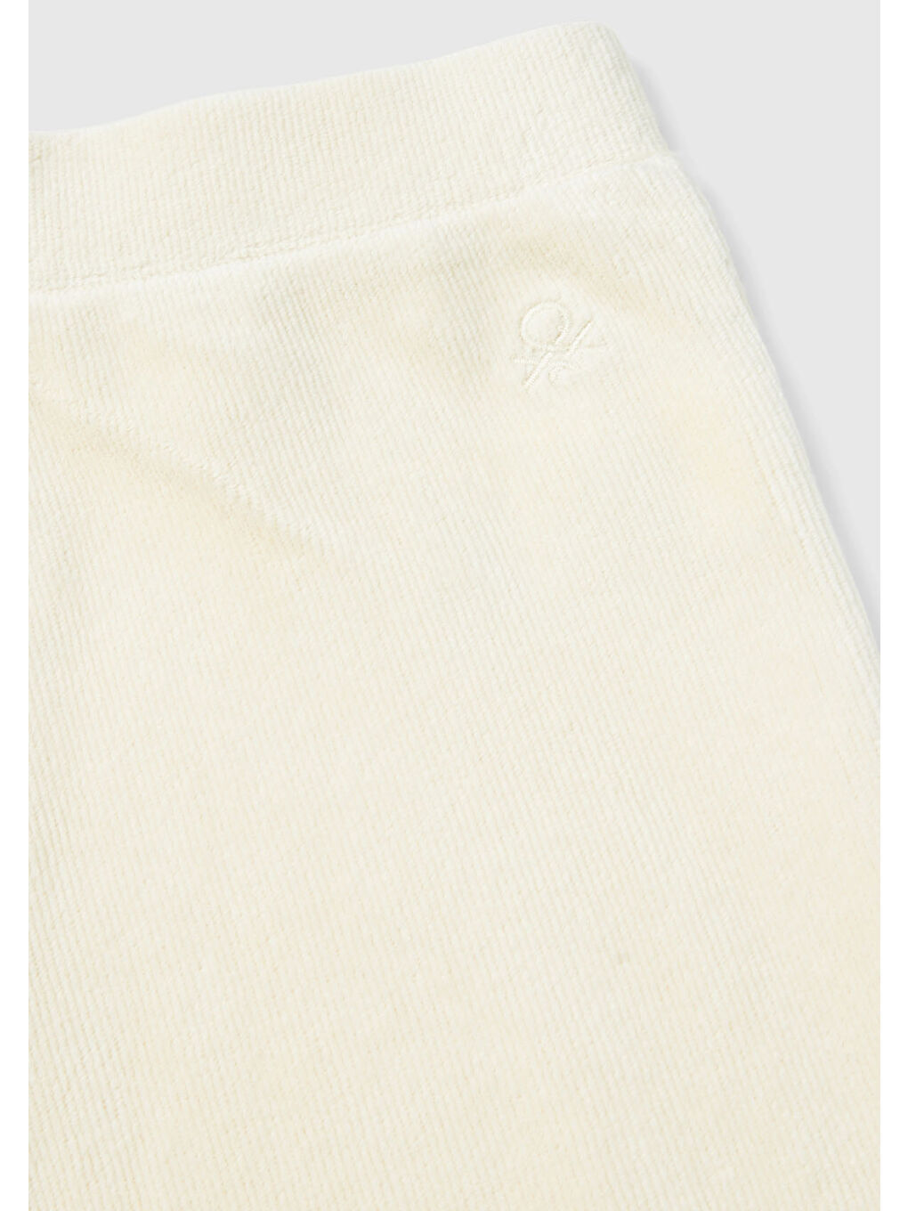 Ekru Kız Çocuk Krem Arkası Logo İşlemeli Düz Palazzo Pantolon-2