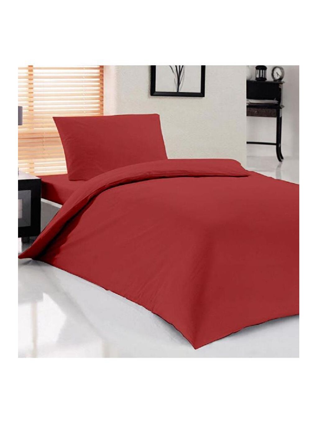 Pure Tek Kişilik Nevresim Seti Kırmızı-3