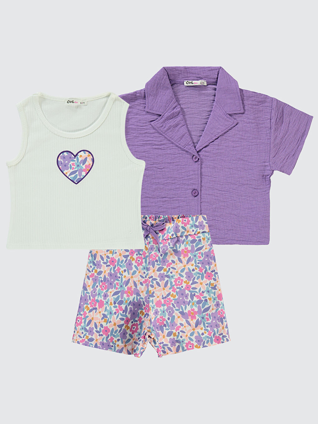 Girls Kız Çocuk Takım 6-9 Yaş Mor